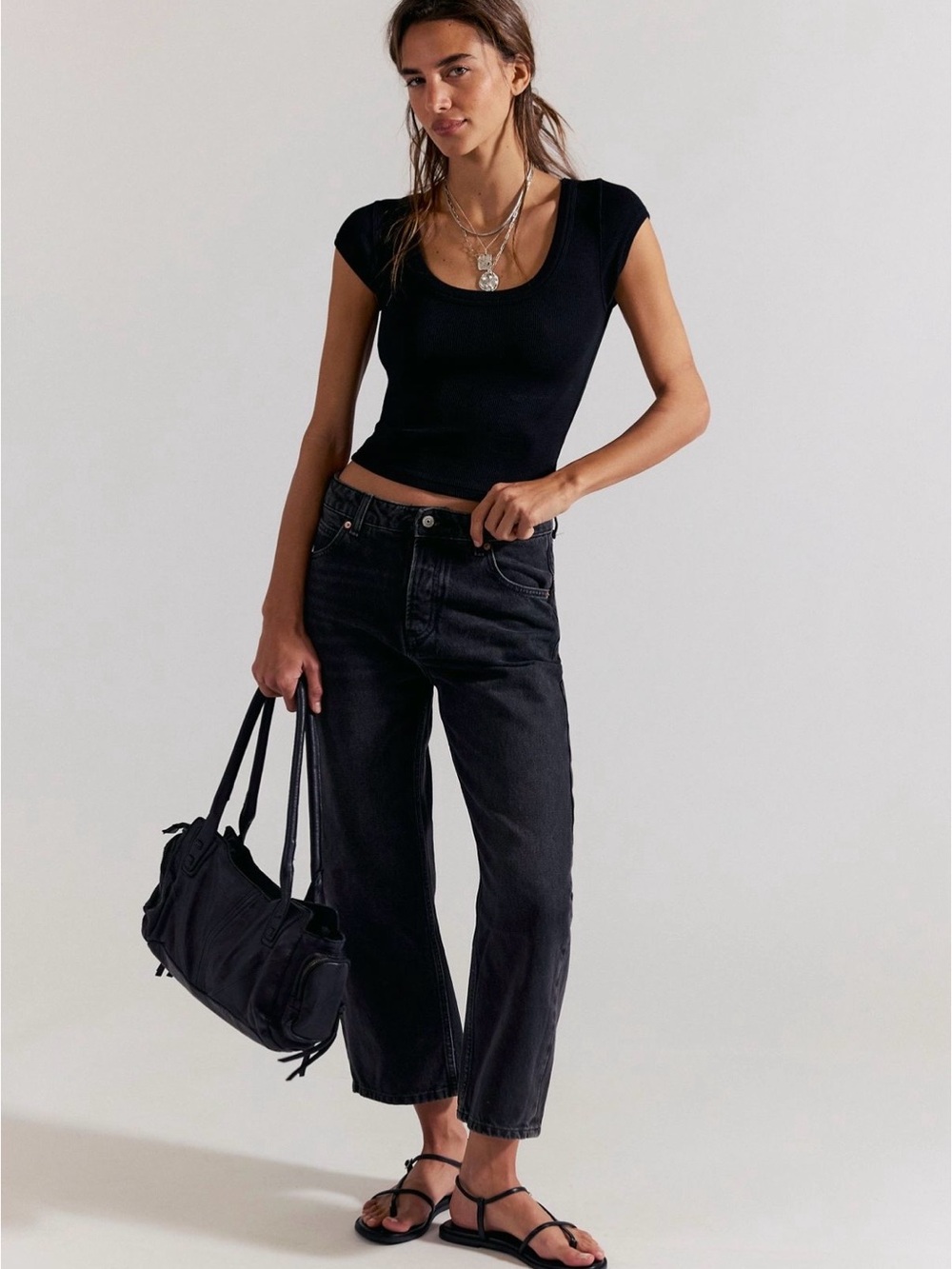 We The Free Deep Trance Dropped Boyfriend Jean  Size 27 Color Black